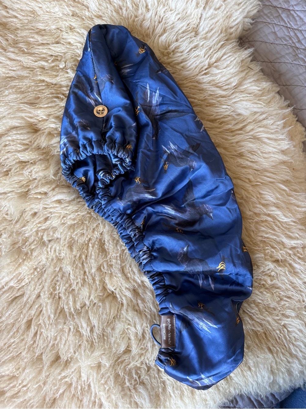 Kitsch x Harry Potter Satin Wrapped Hair Towel in Ravenclaw
